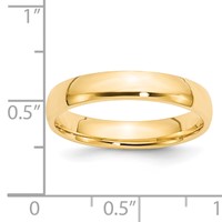 14K Yellow Gold 4mm Lightweight Comfort Fit Wedding Band view 3