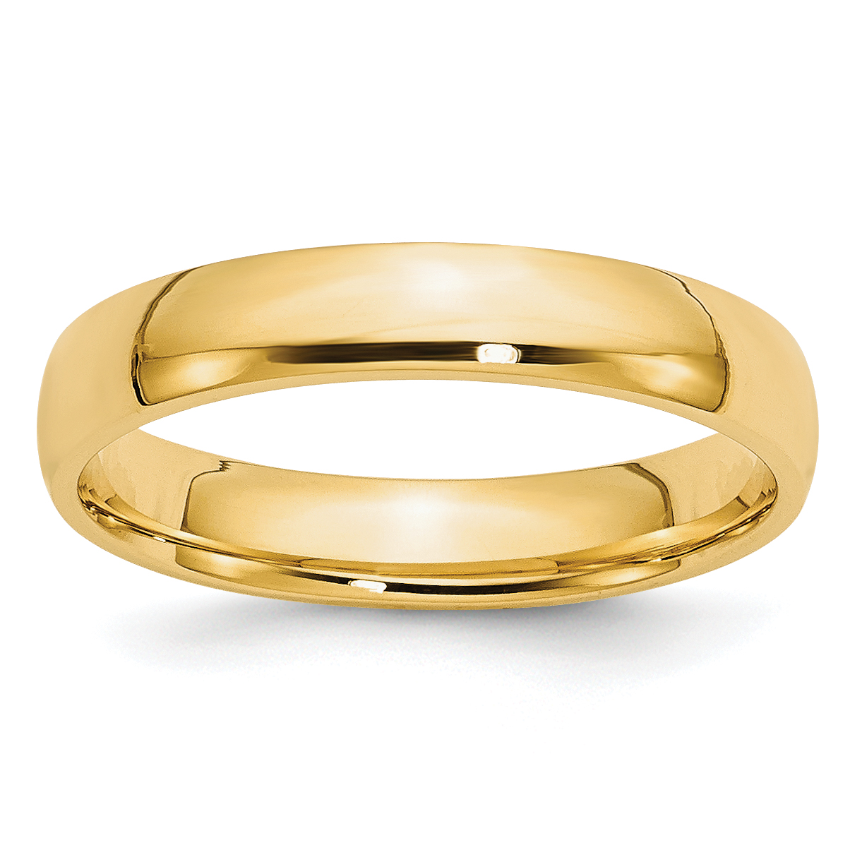 14k Yellow Gold 4mm Lightweight Comfort Fit Wedding Band Size 10.5 (CFL040-10.5)