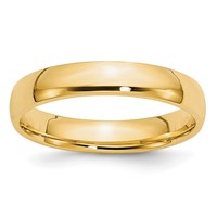 14K Yellow Gold 4mm Lightweight Comfort Fit Wedding Band view 1
