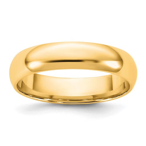 14K 4.5mm Yellow Gold Ltw Comfort Fit Band, Size 5