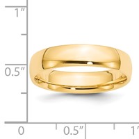 14K Yellow Gold 5mm Lightweight Comfort Fit Wedding Band view 3
