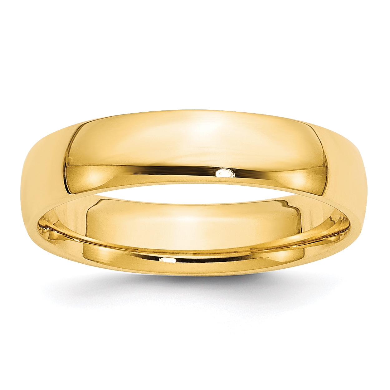 14k Yellow Gold 5mm Lightweight Comfort Fit Wedding Band Size 10 (CFL050-10)