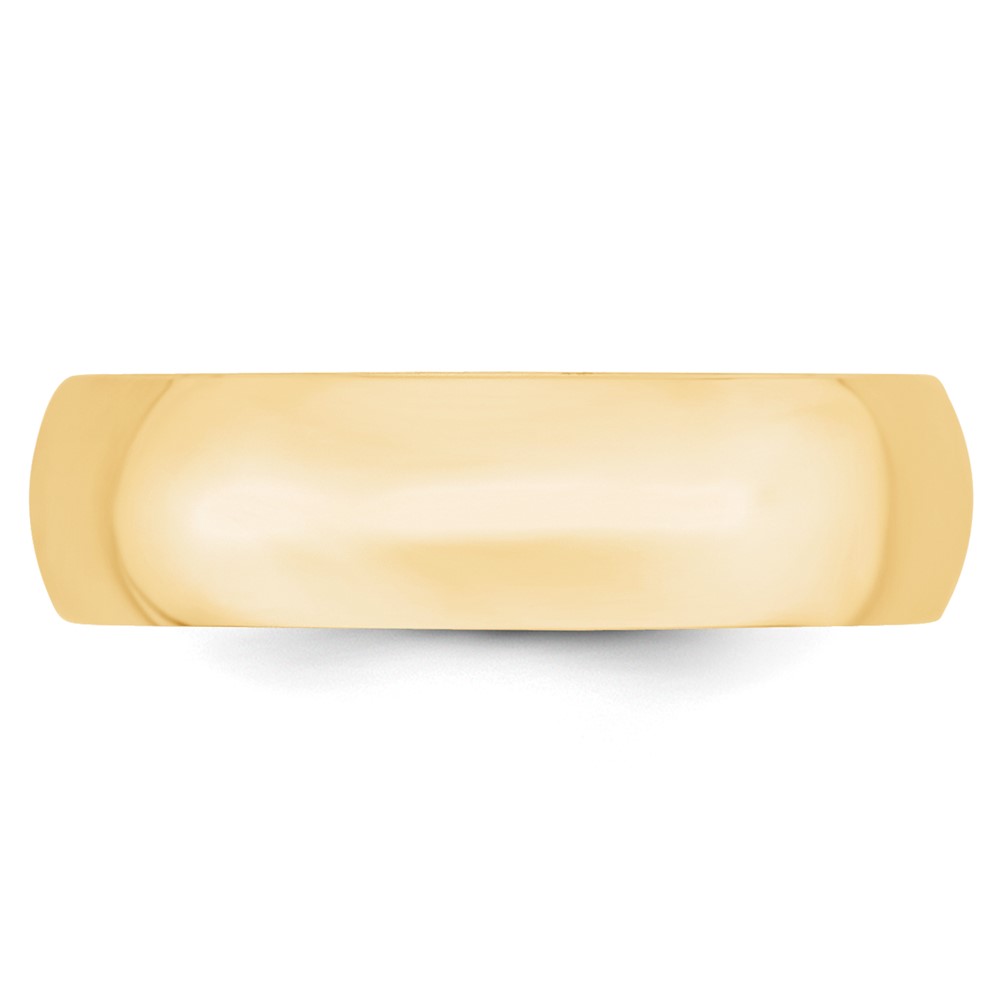 14k Yellow Gold 6mm Lightweight Comfort Fit Wedding Band Size 10.5 (CFL060-10.5)