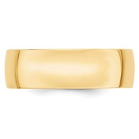 14K Yellow Gold 7mm Lightweight Comfort Fit Wedding Band view 2