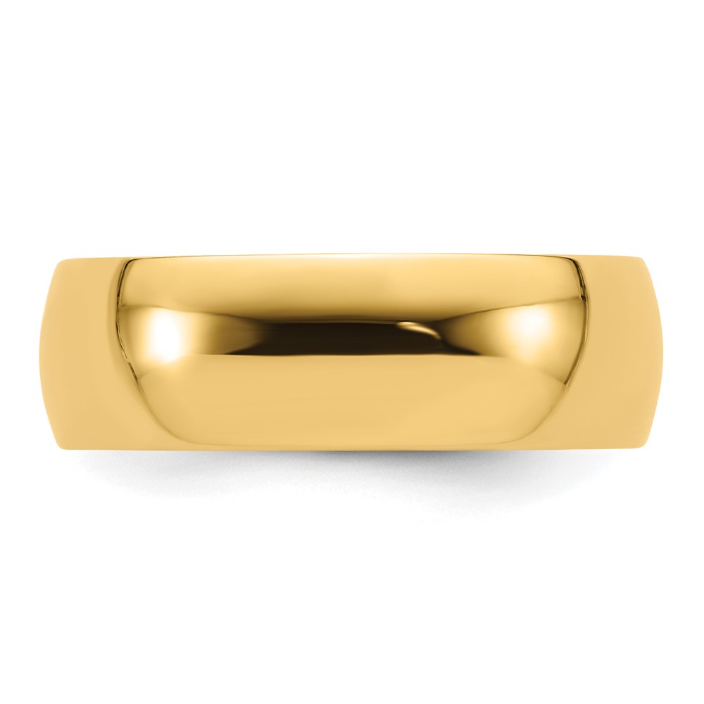 14k Yellow Gold 7mm Lightweight Comfort Fit Wedding Band Size 11 (CFL070-11)