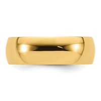 14K Yellow Gold 7mm Lightweight Comfort Fit Wedding Band view 4