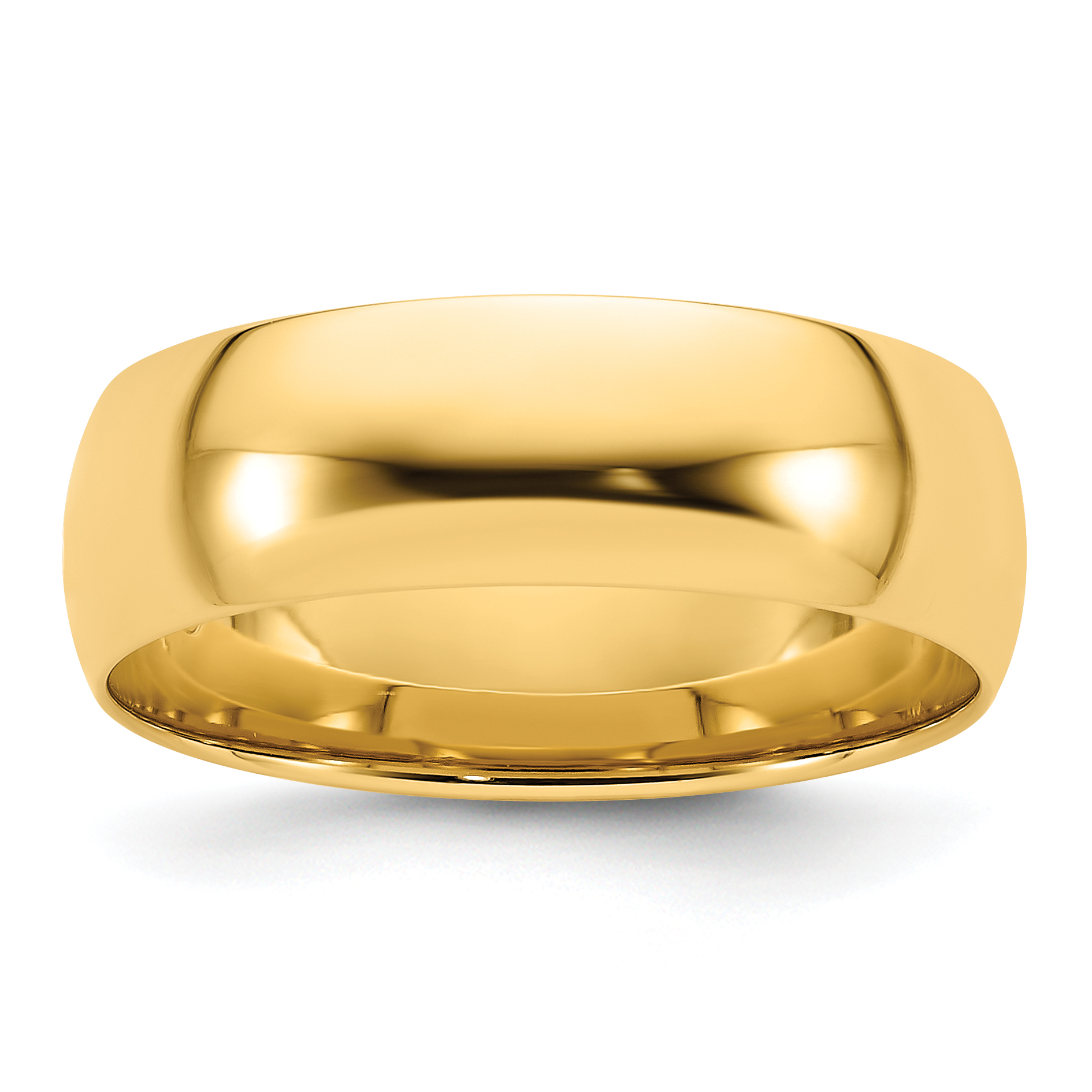 14k Yellow Gold 7mm Lightweight Comfort Fit Wedding Band Size 10.5 (CFL070-10.5)