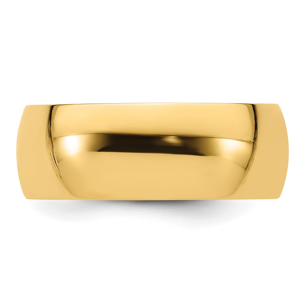 14k Yellow Gold 8mm Lightweight Comfort Fit Wedding Band Size 11 (CFL080-11)