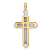 14K Two-tone Cross Pendant view 3