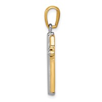 14K Two-tone Cross Pendant view 2