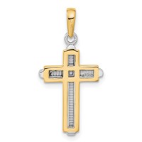 14K Two-tone Cross Pendant view 3