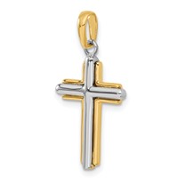 14K Two-tone Cross Pendant view 5