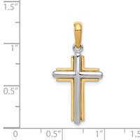 14K Two-tone Cross Pendant view 4