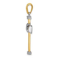 14K Two-tone Center -x- Latin Cross Pendant view 2
