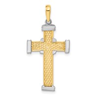 14K Two-tone Center -x- Latin Cross Pendant view 3