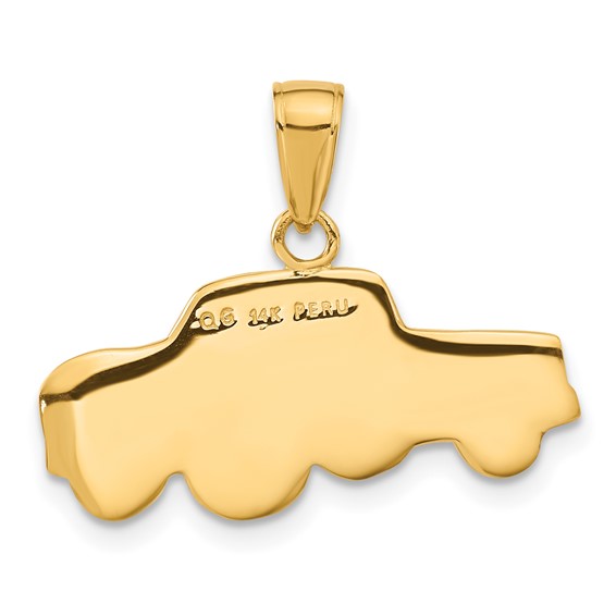 14k and White Rhodium Pick-up Truck Pendant