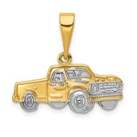 14K and White Rhodium Pick-up Truck Pendant view 1
