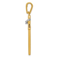 14K Two-Tone Cross Pendant with Crown of Thorns view 2