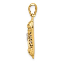 14K and White Rhodium Mezuzah Charm with Shin view 2
