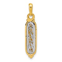 14K and White Rhodium Mezuzah Charm with Shin view 3
