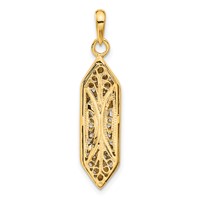 14K and White Rhodium Mezuzah Charm with Shin view 3