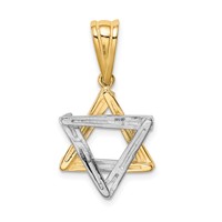 14K Two-tone Star of David Pendant view 4