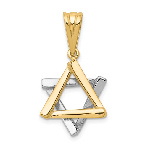 14K Two-tone Star of David Pendant