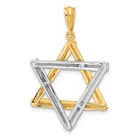 14K Two-tone Star of David Pendant view 3
