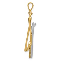 14K Two-tone Large Cut-out Star of David Pendant view 2