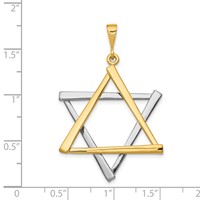 14K Two-tone Large Cut-out Star of David Pendant view 4