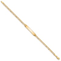 14K Yellow Gold Polished Solid Chain Solid Plate Anchor Link 25x5mm Plate ID Bracelet - 7in view 2