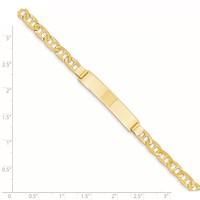 14K Yellow Gold Polished Solid Chain Solid Plate Anchor Link 34x7mm Plate ID Bracelet - 7in view 4