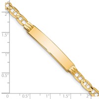 14K Yellow Gold Polished Solid Chain Solid Plate Anchor Link 34x7mm Plate ID Bracelet - 7in view 3