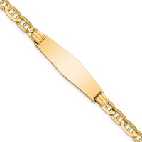 14K Polished Solid Chain Solid Plate Anchor Link Soft Diamond Shape 33x9.8mm Plate 7 Inch ID Bracelet view 1