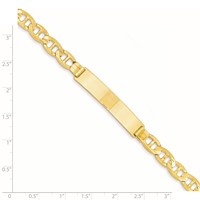 14K Yellow Gold Polished Solid Chain Solid Plate Anchor Link 37x10mm Plate ID Bracelet - 8in view 4