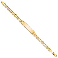 14K Yellow Gold Polished Solid Chain Solid Plate Anchor Link 37x10mm Plate ID Bracelet - 8in view 2