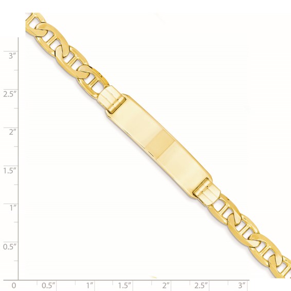 14k Polished Solid Chain/Solid Plate Anchor Link 37x10mm Plate 8 inch ID Bracelet