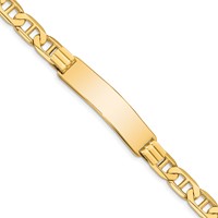 14K Yellow Gold Polished Solid Chain Solid Plate Anchor Link 37x10mm Plate ID Bracelet - 8in view 1