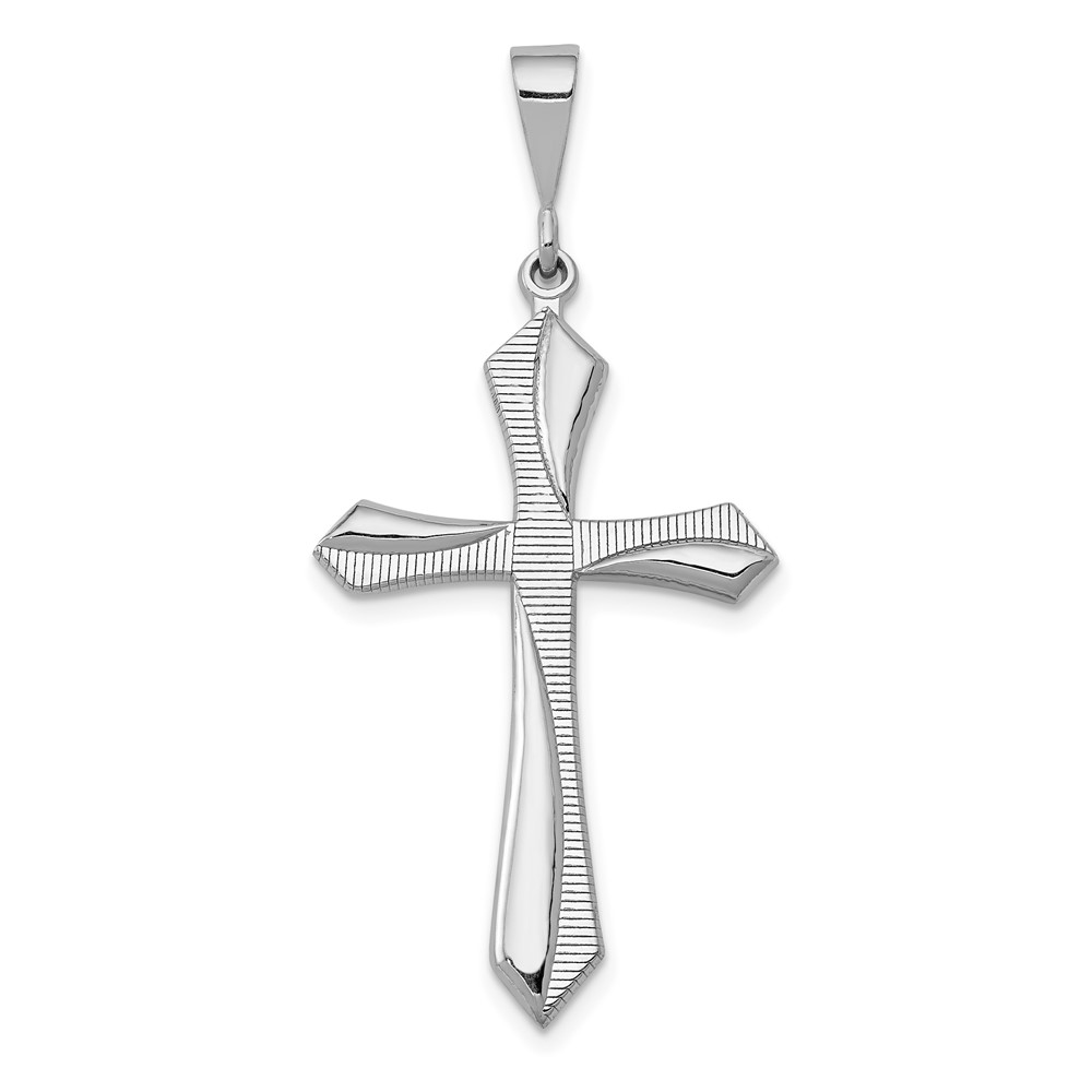 14K White Gold Passion Cross Pendant