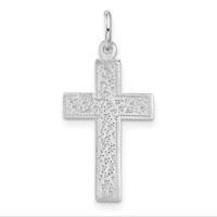14K White Gold Filigree Cross Charm view 3