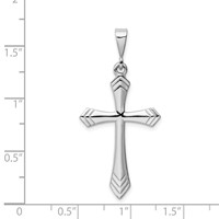14K White Gold Passion Cross Pendant view 3