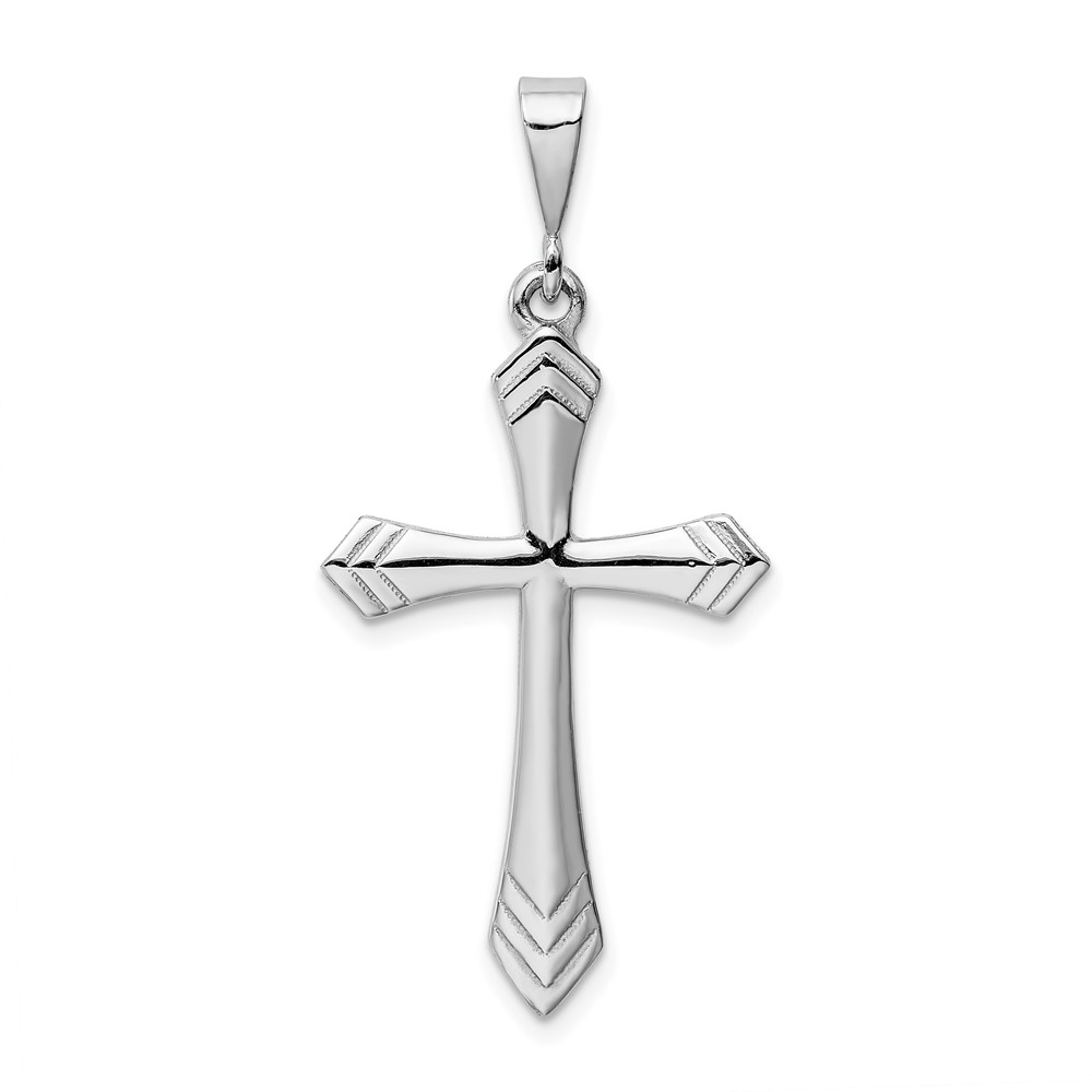 14K White Gold Passion Cross Pendant