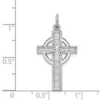14K White Gold Celtic Cross Charm view 3