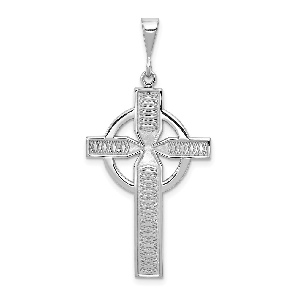 14K White Gold Celtic Cross Charm