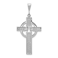 14K White Gold Celtic Cross Charm view 1