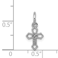 14K White Gold Passion Cross Charm view 4