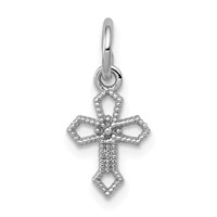 14K White Gold Passion Cross Charm view 1