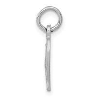 14K White Gold Cut-out Cross in Heart Charm view 2