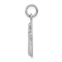 14K White Gold Polished Cross Charm view 2
