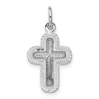 14K White Gold Polished Cross Charm view 3
